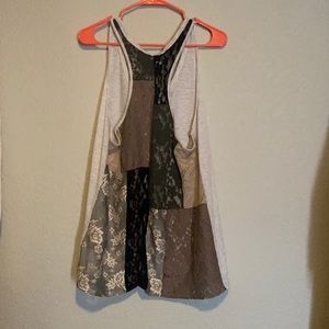 Patchwork lace racerback top